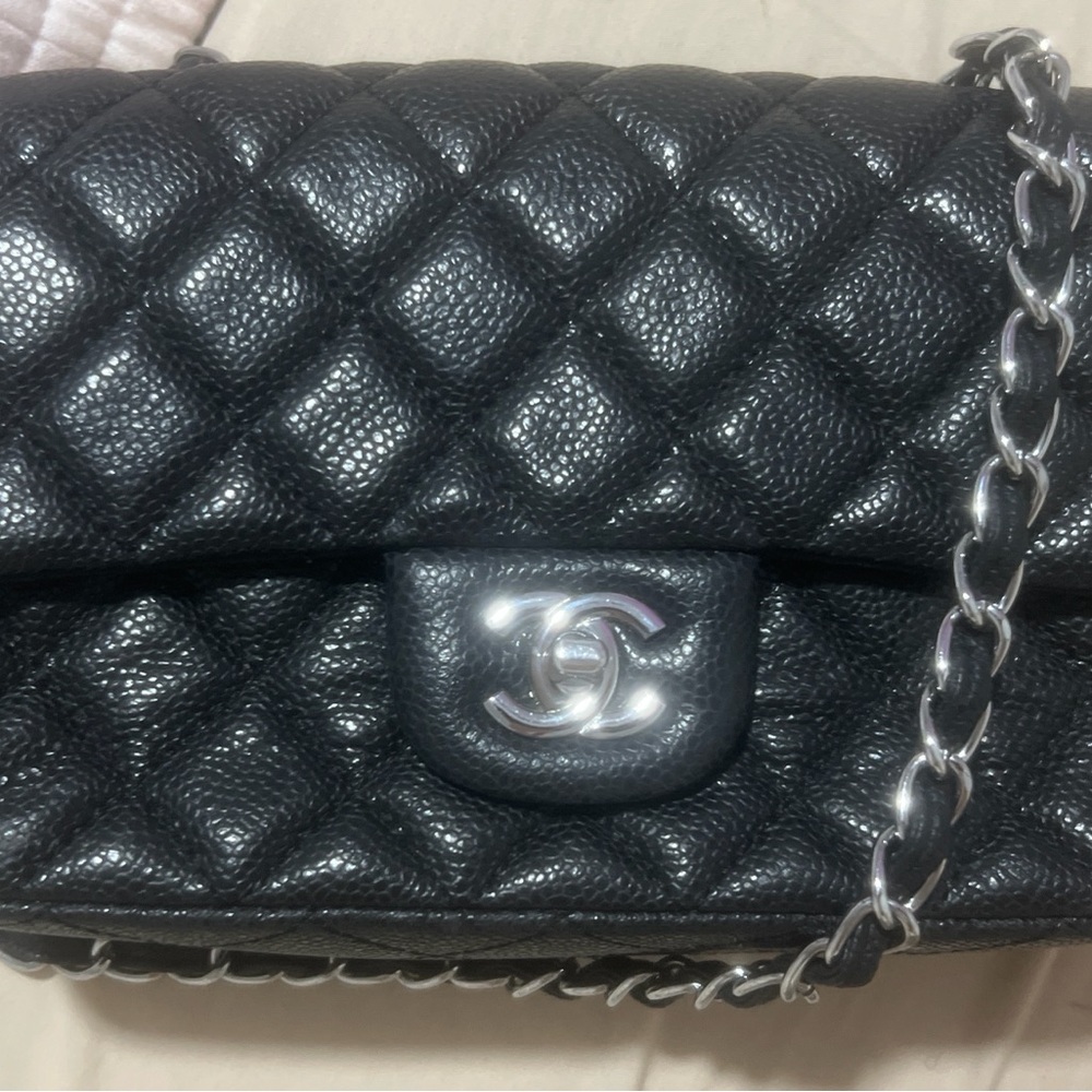 Chanel Black Caviar Quilted Leather Crossbody Bag
